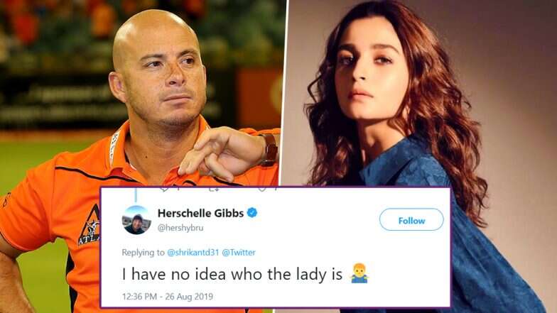 Herschelle Gibbs shares GIF of Alia Bhatt But He Never Knows who She was, and Alia Bhatt Reacts With another GIF