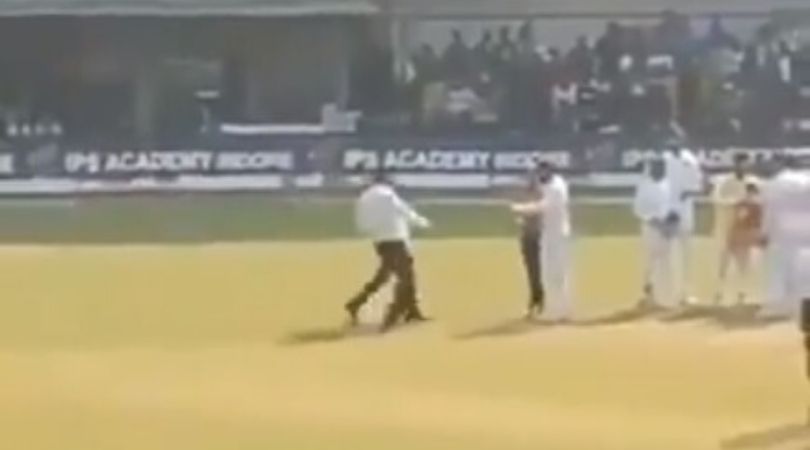 WATCH: Fan Invades the Pitch at Indore during the first test to meet Virat kohli